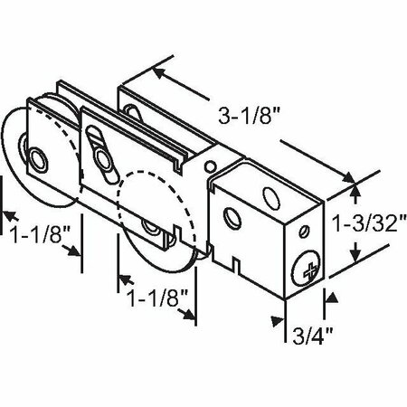 STRYBUC Patio Door Roller Tandem 9-403A